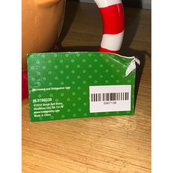 Reindeer Christmas Ceramic Lid Mug With Whipped Cream & Candy Cane15 Oz Topper - Picture 8 of 8